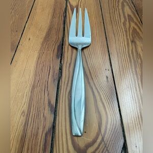 Oneida Silver Groove Curved Cold Meat Serving Fork 3988724 Stainless Steel